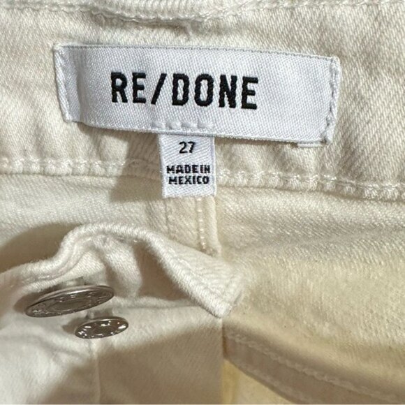 RE/DONE 90’s Originals High Waist Ankle Crop Jeans Vintage White Size 27 - Picture 9 of 16